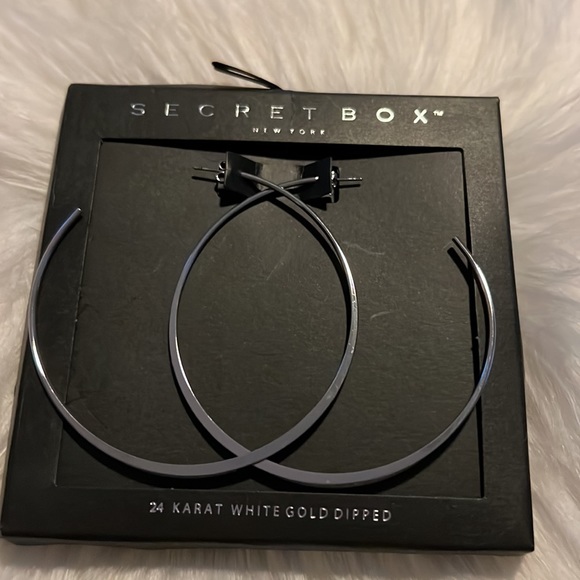 Secret Box Jewelry Secret Box White Gold Hoop Earrings Poshmark